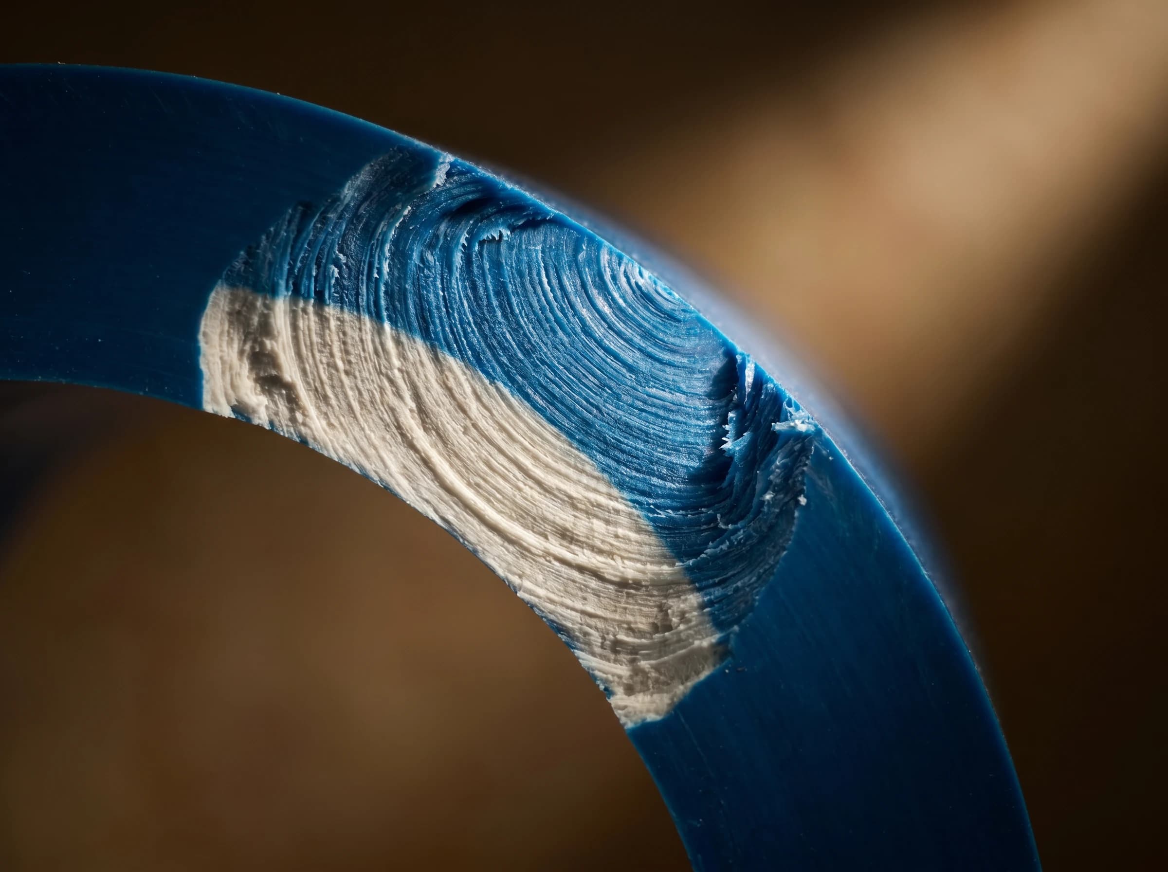 Macro of oriented-PVC molecular layered cross-section